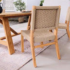 Chaise de salle à manger de patio Cambridge Casual Zephyr 2 pièces en teck