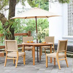 Chaise de salle à manger de patio Cambridge Casual Zephyr 2 pièces en teck