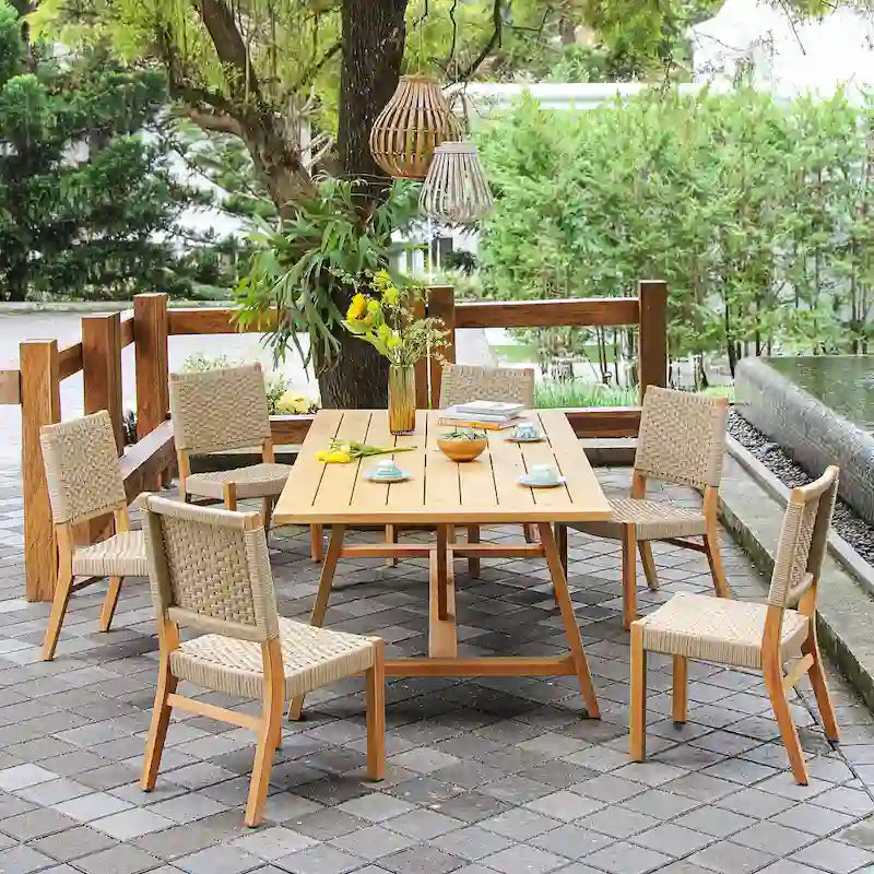Chaise de salle à manger de patio Cambridge Casual Zephyr 2 pièces en teck
