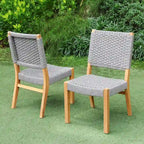 Chaise de salle à manger de patio Cambridge Casual Zephyr 2 pièces en teck