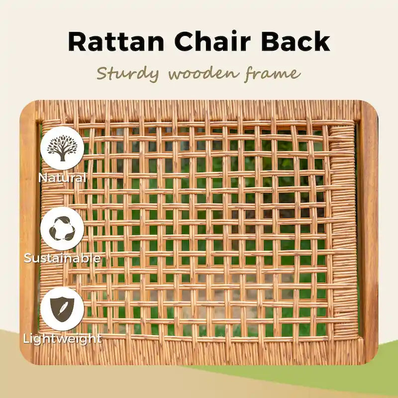 Ensemble de 2 chaises de salle à manger de patio MAISON ARTS en bois d'acacia massif naturel, avec accoudoirs en bois fini à l'huile.