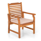 Ensemble de 2 chaises de salle à manger de patio MAISON ARTS en bois d'acacia massif naturel, avec accoudoirs en bois fini à l'huile.