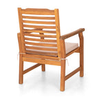 Ensemble de 2 chaises de salle à manger de patio MAISON ARTS en bois d'acacia massif naturel, avec accoudoirs en bois fini à l'huile.