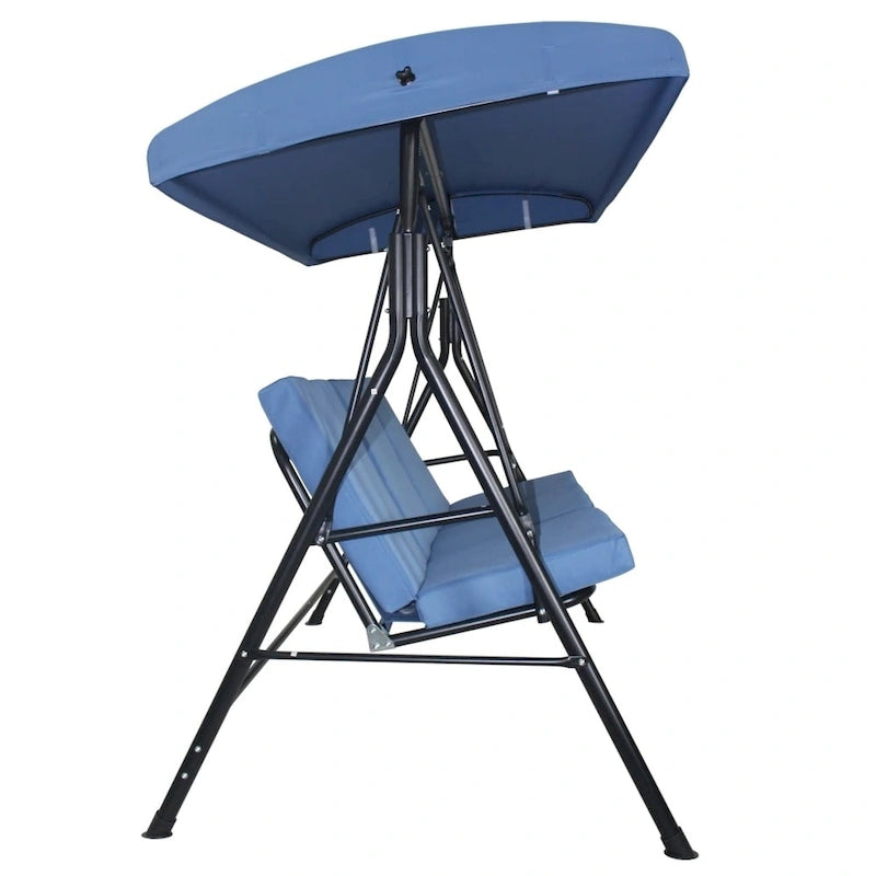 Balancelle 3 places Rankin avec pare-soleil, hamac et support, par Havenside Home