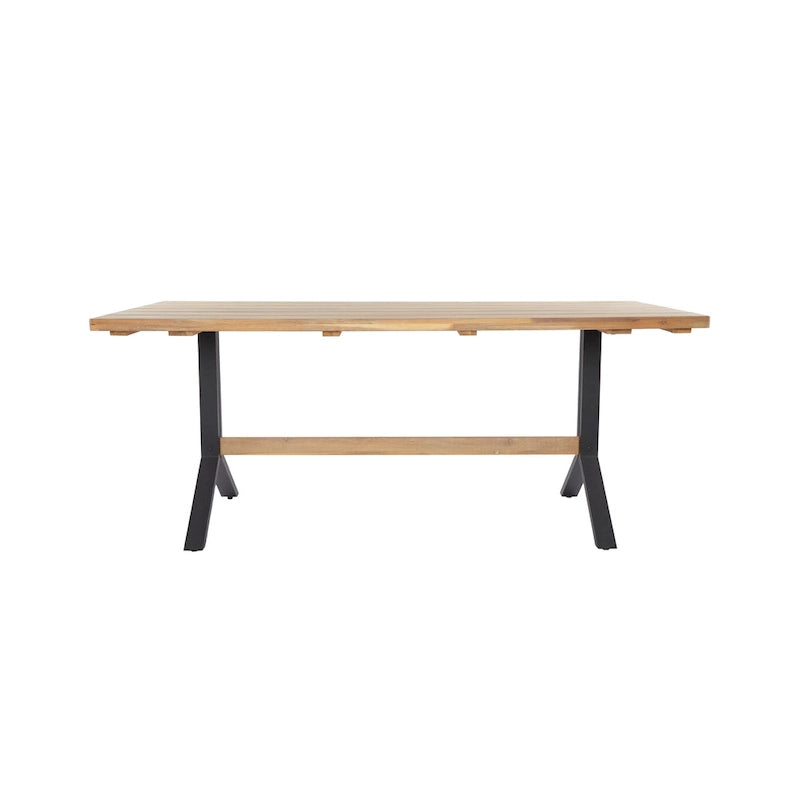 Ensemble de salle à manger contemporain 3 pièces en bois d'acacia naturel SEI Furniture avec table et bancs