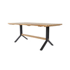 Ensemble de salle à manger contemporain 3 pièces en bois d'acacia naturel SEI Furniture avec table et bancs