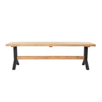 Ensemble de salle à manger contemporain 3 pièces en bois d'acacia naturel SEI Furniture avec table et bancs