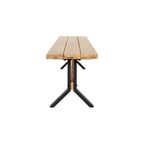 Ensemble de salle à manger contemporain 3 pièces en bois d'acacia naturel SEI Furniture avec table et bancs