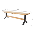 Ensemble de salle à manger contemporain 3 pièces en bois d'acacia naturel SEI Furniture avec table et bancs