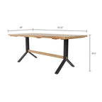 Ensemble de salle à manger contemporain 3 pièces en bois d'acacia naturel SEI Furniture avec table et bancs