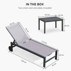 Chaise longue d'extérieur en maille et aluminium avec roulettes, revêtement en tissu Textliene, couleur violette