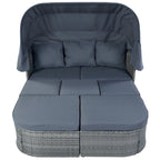 Ensemble de mobilier de jardin U_STYLE : lit de jour/solarium avec auvent rétractable