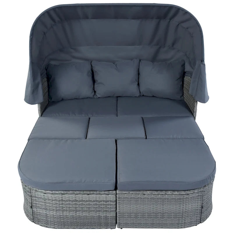 Ensemble de mobilier de jardin U_STYLE : lit de jour/solarium avec auvent rétractable