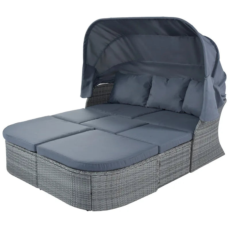 Ensemble de mobilier de jardin U_STYLE : lit de jour/solarium avec auvent rétractable