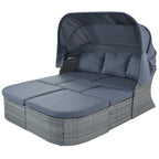 Ensemble de mobilier de jardin U_STYLE : lit de jour/solarium avec auvent rétractable