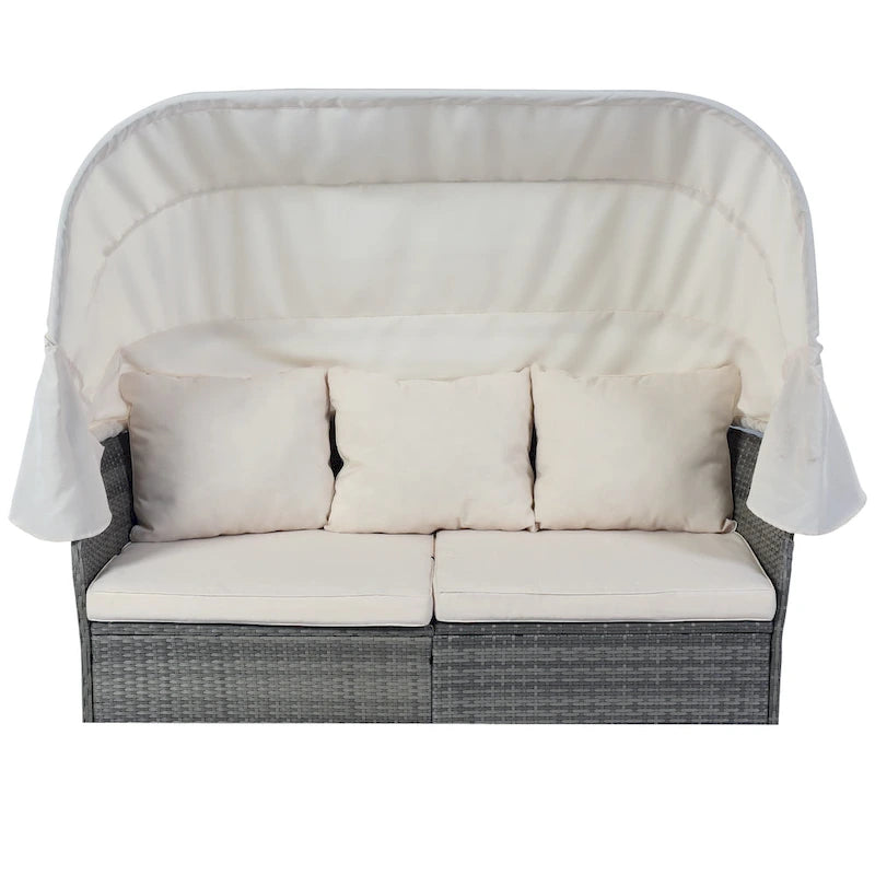 Ensemble de mobilier de jardin U_STYLE : lit de jour/solarium avec auvent rétractable