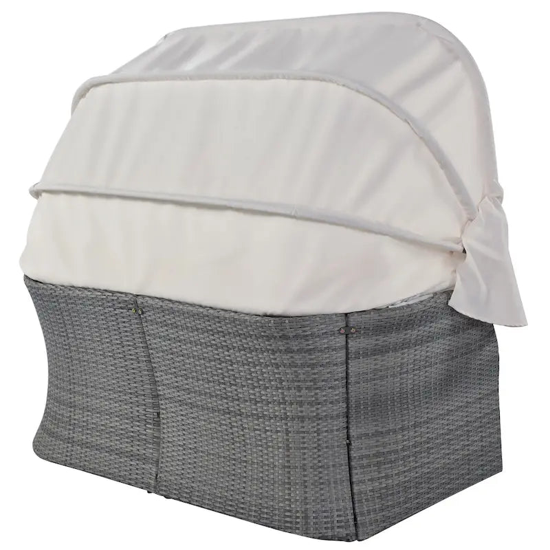 Ensemble de mobilier de jardin U_STYLE : lit de jour/solarium avec auvent rétractable