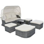 Ensemble de mobilier de jardin U_STYLE : lit de jour/solarium avec auvent rétractable