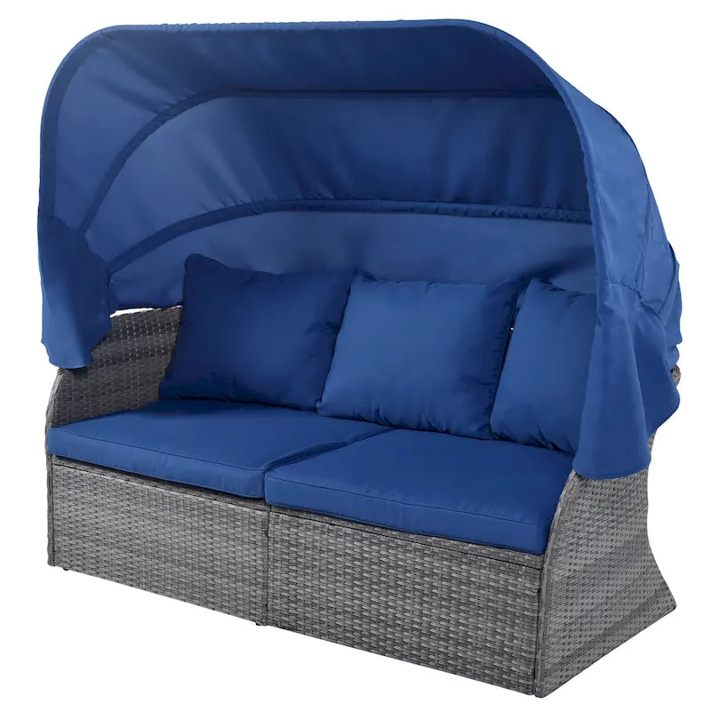 Ensemble de mobilier de jardin U_STYLE : lit de jour/solarium avec auvent rétractable