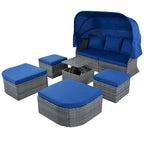 Ensemble de mobilier de jardin U_STYLE : lit de jour/solarium avec auvent rétractable