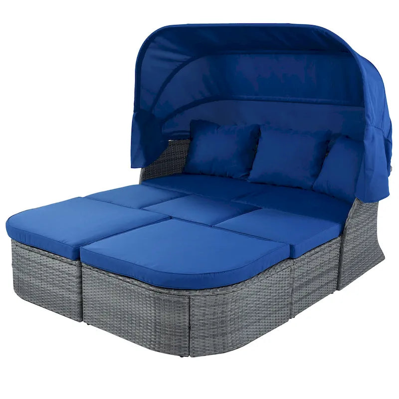 Ensemble de mobilier de jardin U_STYLE : lit de jour/solarium avec auvent rétractable
