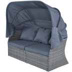 Ensemble de mobilier de jardin U_STYLE : lit de jour/solarium avec auvent rétractable