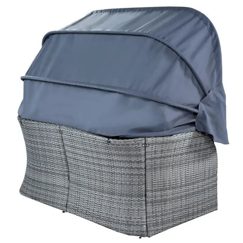 Ensemble de mobilier de jardin U_STYLE : lit de jour/solarium avec auvent rétractable