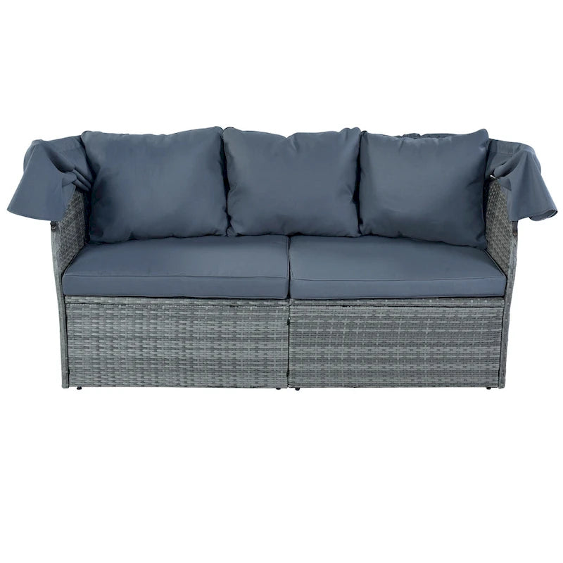 Ensemble de mobilier de jardin U_STYLE : lit de jour/solarium avec auvent rétractable