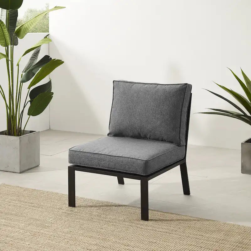 Fauteuil central d'angle en métal Crosley Clark Outdoor