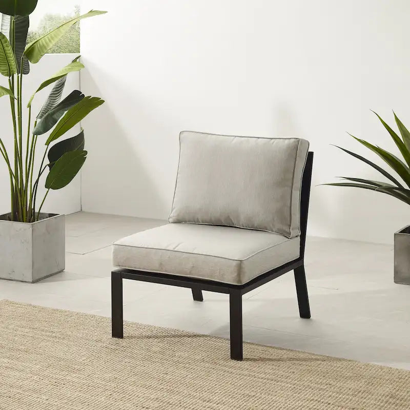 Fauteuil central d'angle en métal Crosley Clark Outdoor
