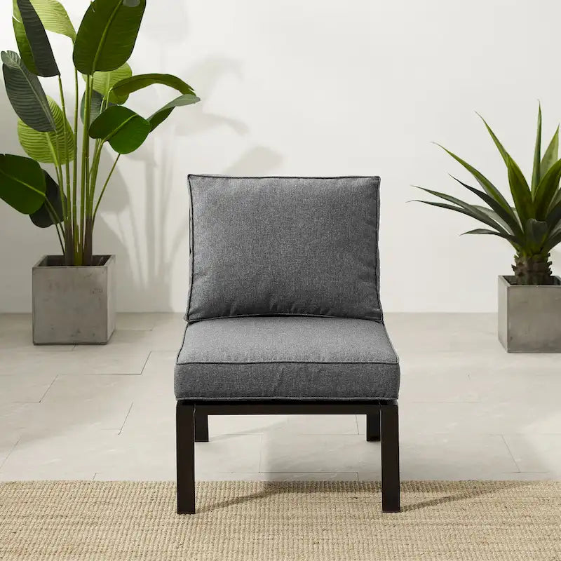 Fauteuil central d'angle en métal Crosley Clark Outdoor
