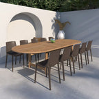 Amazonia 11pc Outdoor Patio Teak and Resin Dining Set