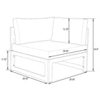 Ensemble de canapé d'angle 4 pièces LeisureMod Chelsea pour patio extérieur, en aluminium noir avec coussins