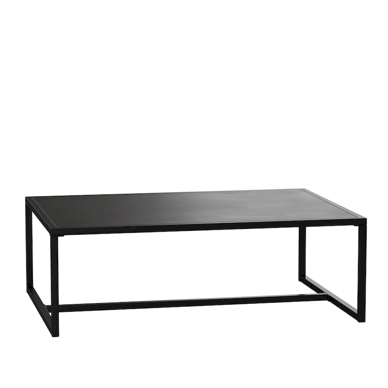 Table basse de patio en acier de qualité commerciale, résistante aux intempéries, pour intérieur et extérieur - 81 cm (P) x 114 cm (L) x 38 cm (H)