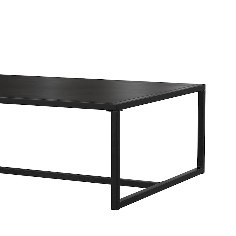 Table basse de patio en acier de qualité commerciale, résistante aux intempéries, pour intérieur et extérieur - 81 cm (P) x 114 cm (L) x 38 cm (H)