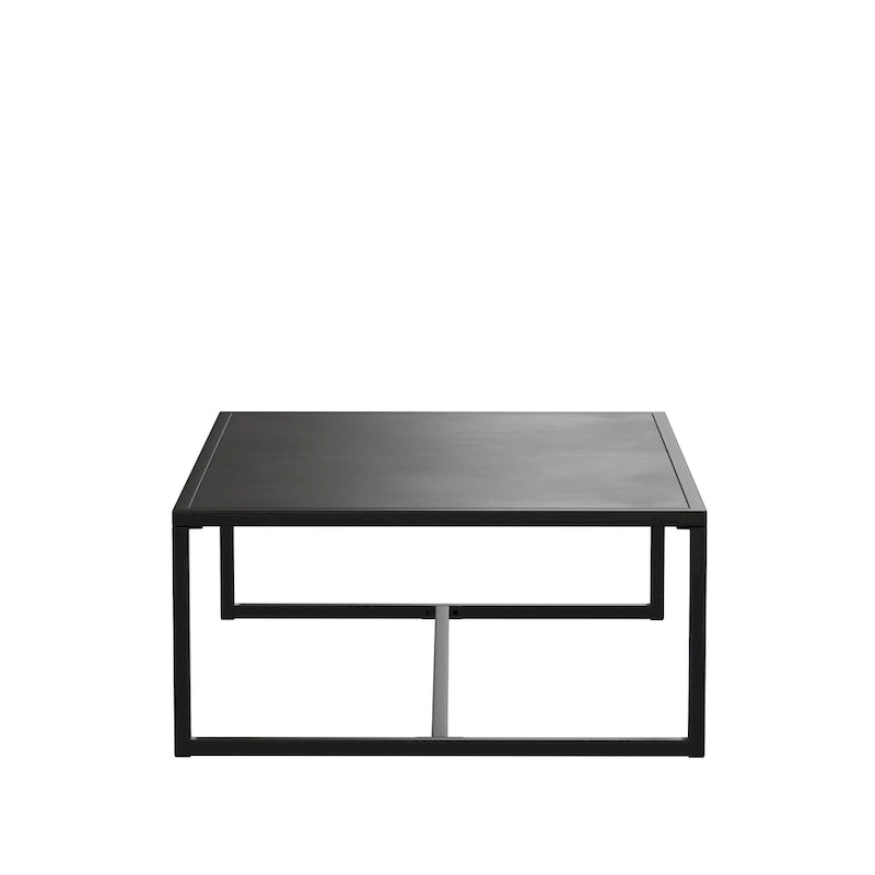 Table basse de patio en acier de qualité commerciale, résistante aux intempéries, pour intérieur et extérieur - 81 cm (P) x 114 cm (L) x 38 cm (H)