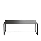 Table basse de patio en acier de qualité commerciale, résistante aux intempéries, pour intérieur et extérieur - 81 cm (P) x 114 cm (L) x 38 cm (H)