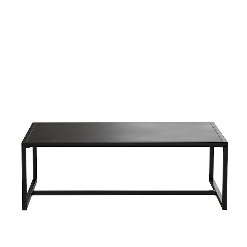 Table basse de patio en acier de qualité commerciale, résistante aux intempéries, pour intérieur et extérieur - 81 cm (P) x 114 cm (L) x 38 cm (H)