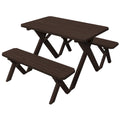 Table de pique-nique en pin traité sous pression de 1,20 m avec pieds croisés et 2 bancs