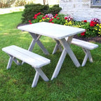 Pressure Treated Pine 4' Cross-Leg Picnic Table with 2 Benches