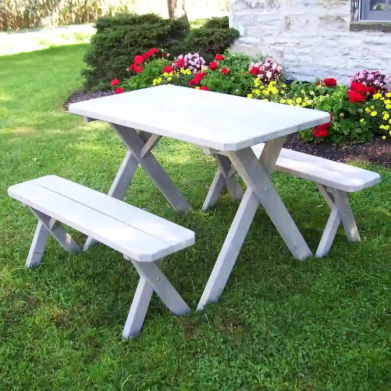 Pressure Treated Pine 4' Cross-Leg Picnic Table with 2 Benches