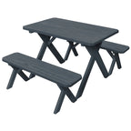 Table de pique-nique en pin traité sous pression de 1,20 m avec pieds croisés et 2 bancs