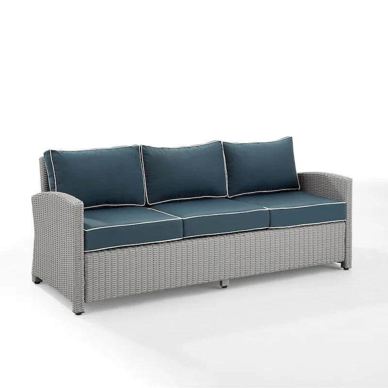 Canapé d'extérieur en résine tressée Bradenton - 80,5 cm (L) x 31,75 cm (P) x 32,5 cm (H)