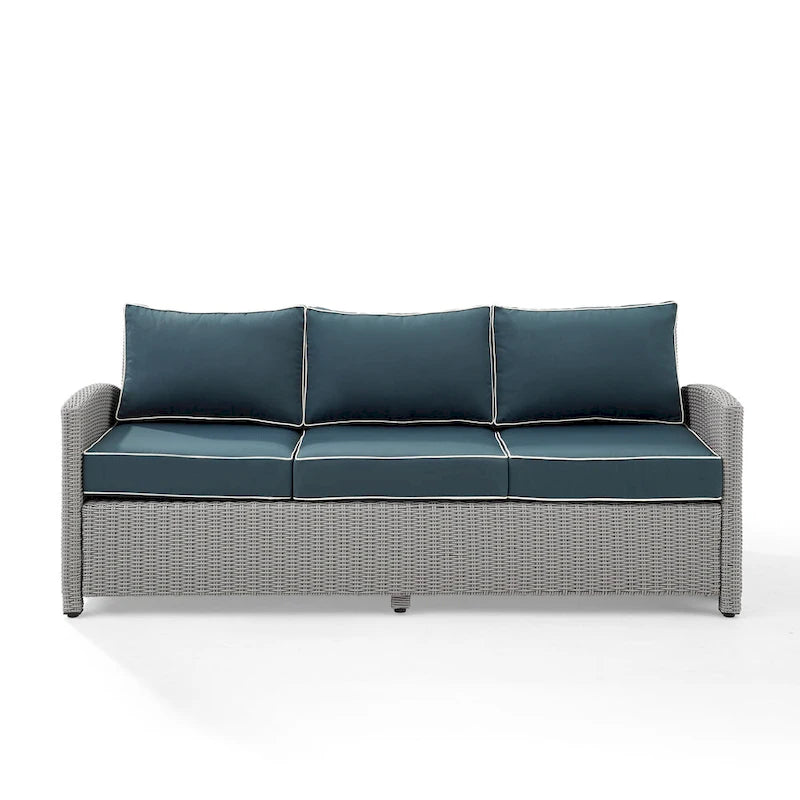 Canapé d'extérieur en résine tressée Bradenton - 80,5 cm (L) x 31,75 cm (P) x 32,5 cm (H)