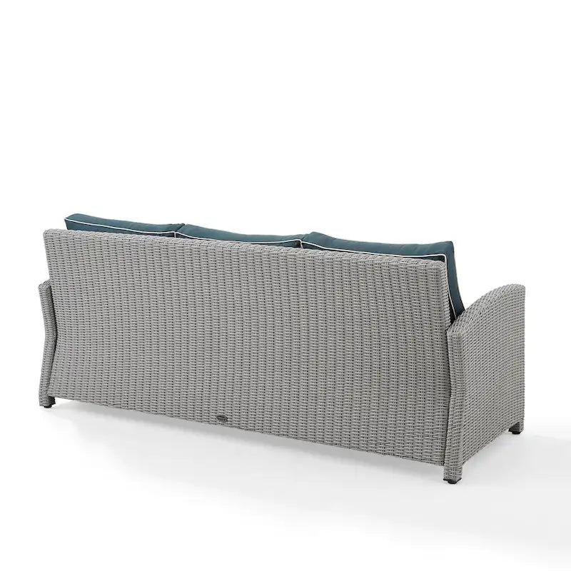 Canapé d'extérieur en résine tressée Bradenton - 80,5 cm (L) x 31,75 cm (P) x 32,5 cm (H)