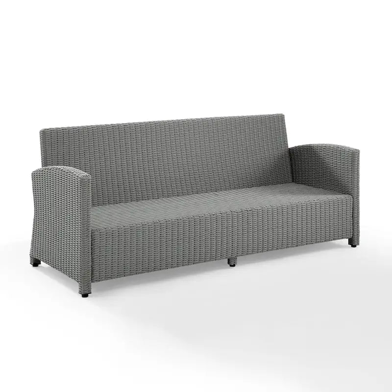 Canapé d'extérieur en résine tressée Bradenton - 80,5 cm (L) x 31,75 cm (P) x 32,5 cm (H)