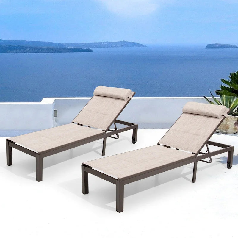 Chaise longue matelassée réglable Pellabant 2 pièces - Non disponible