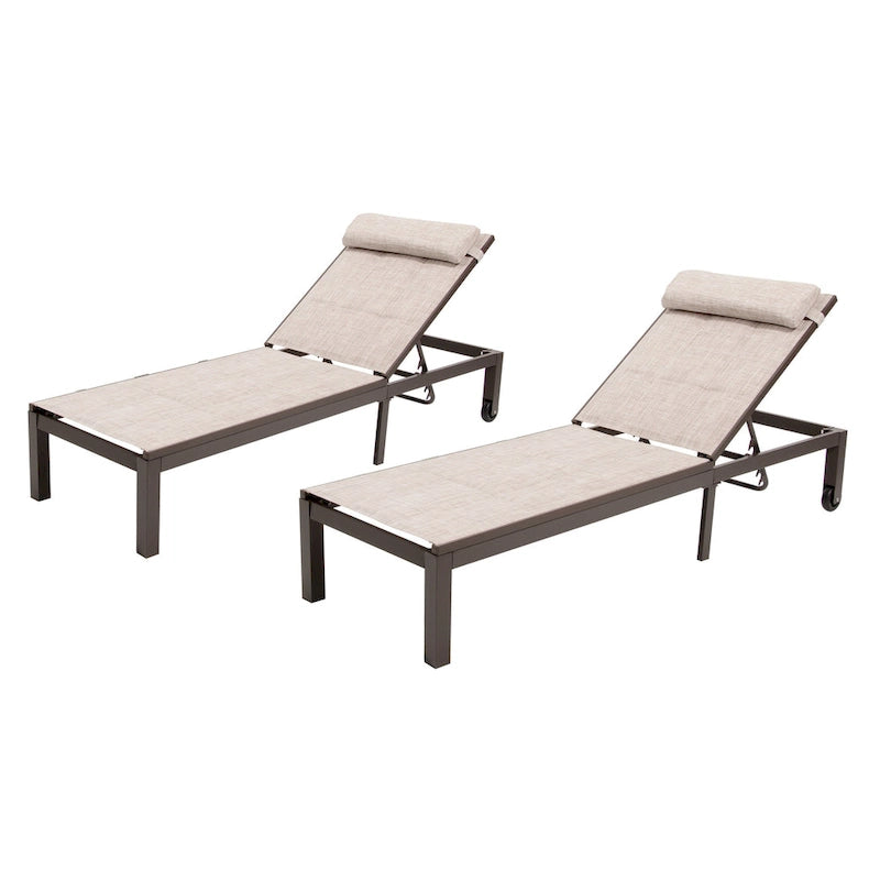 Chaise longue matelassée réglable Pellabant 2 pièces - Non disponible