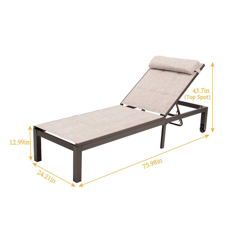 Chaise longue matelassée réglable Pellabant 2 pièces - Non disponible