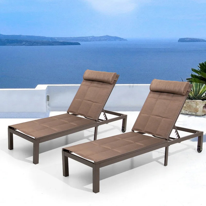Chaise longue matelassée réglable Pellabant 2 pièces - Non disponible